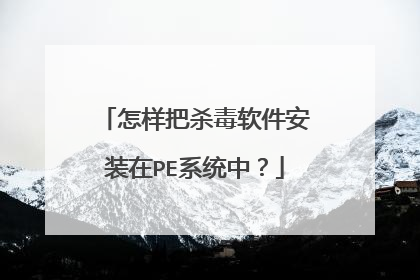 怎样把杀毒软件安装在PE系统中?