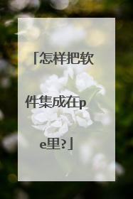怎样把软件集成在pe里?