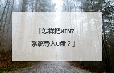 怎样把WIN7系统导入U盘?