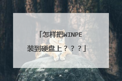 怎样把WINPE装到硬盘上???