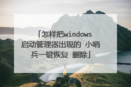 怎样把windows启动管理器出现的 小哨兵一键恢复 删除