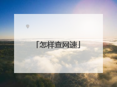 怎样查网速