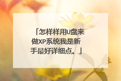 怎样样用U盘来做XP系统我是新手最好详细点。