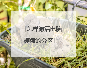 怎样激活电脑硬盘的分区