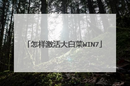 怎样激活大白菜WIN7