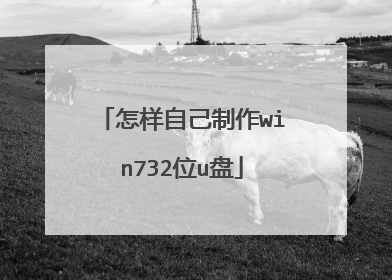 怎样自己制作win732位u盘
