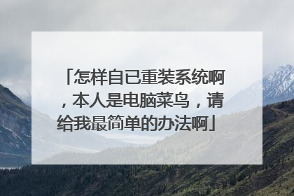 怎样自已重装系统啊,本人是电脑菜鸟,请给我最简单的办法啊