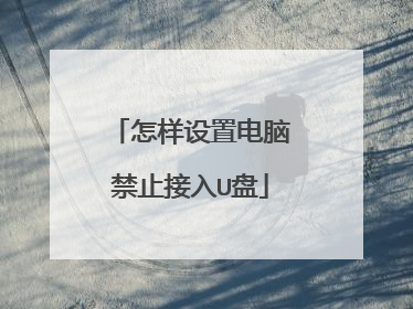 怎样设置电脑禁止接入U盘