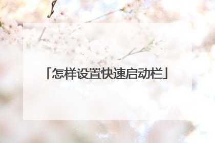 怎样设置快速启动栏