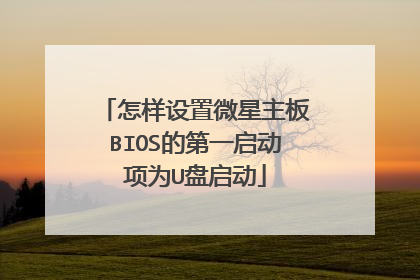 怎样设置微星主板BIOS的第一启动项为U盘启动