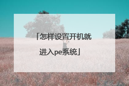 怎样设置开机就进入pe系统
