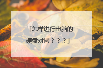 怎样进行电脑的硬盘对拷???