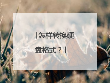 怎样转换硬盘格式?