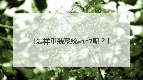 怎样重装系统win7呢?