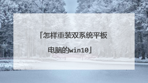 怎样重装双系统平板电脑的win10