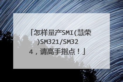 怎样量产SMI(慧荣)SM321/SM324,请高手指点!