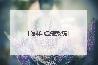 怎样U盘装系统