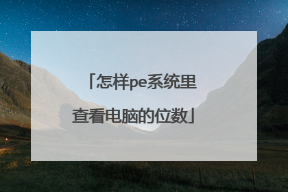 怎样pe系统里查看电脑的位数