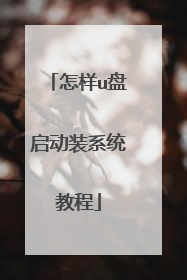 怎样u盘启动装系统教程