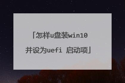 怎样u盘装win10 并设为uefi 启动项