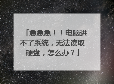 急急急!!电脑进不了系统,无法读取硬盘,怎么办?