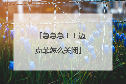 急急急!!迈克菲怎么关闭
