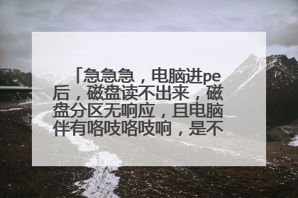 急急急,电脑进pe后,磁盘读不出来,磁盘分区无响应,且电脑伴有咯吱咯吱响,是不是硬盘坏了啊
