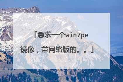 急求一个win7pe镜像，带网络版的。。