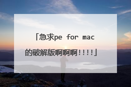 急求pe for mac的破解版啊啊啊!!!!