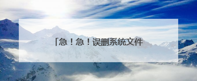 急!急!误删系统文件导致开机蓝屏怎么办