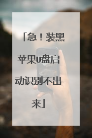 急!装黑苹果U盘启动识别不出来