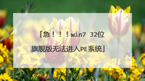 急！！！win7 32位旗舰版无法进入PE系统