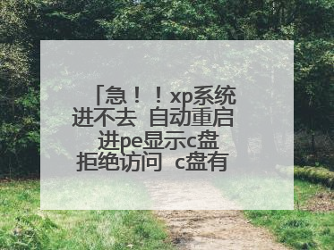 急!!xp系统进不去 自动重启 进pe显示c盘拒绝访问 c盘有重要软件 不能做系统 有没有什