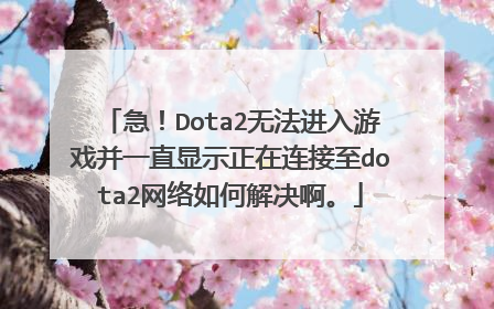 急!Dota2无法进入游戏并一直显示正在连接至dota2网络如何解决啊。