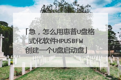 急，怎么用惠普U盘格式化软件HPUSBFW创建一个U盘启动盘
