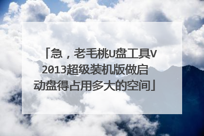 急,老毛桃U盘工具V2013超级装机版做启动盘得占用多大的空间
