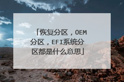 恢复分区,OEM分区,EFI系统分区都是什么意思