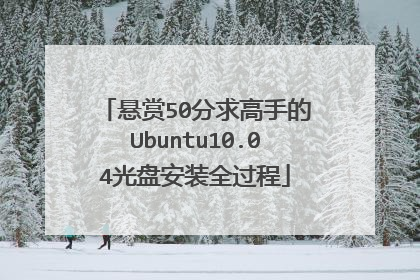 悬赏50分求高手的Ubuntu10.04光盘安装全过程