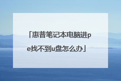 惠普笔记本电脑进pe找不到u盘怎么办