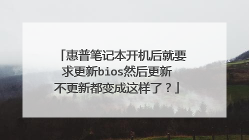 惠普笔记本开机后就要求更新bios然后更新不更新都变成这样了?