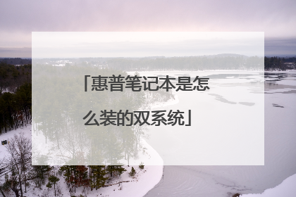 惠普笔记本是怎么装的双系统