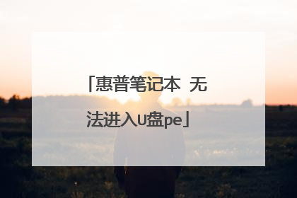 惠普笔记本 无法进入U盘pe