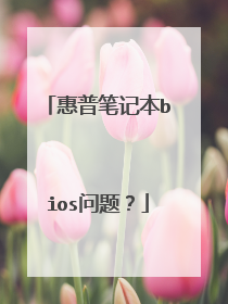 惠普笔记本bios问题?