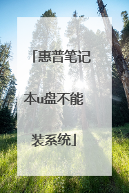 惠普笔记本u盘不能装系统