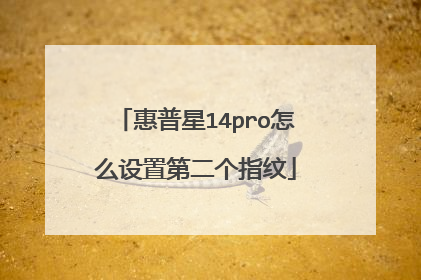 惠普星14pro怎么设置第二个指纹