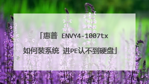 惠普 ENVY4-1007tx如何装系统 进PE认不到硬盘