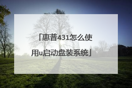 惠普431怎么使用u启动盘装系统