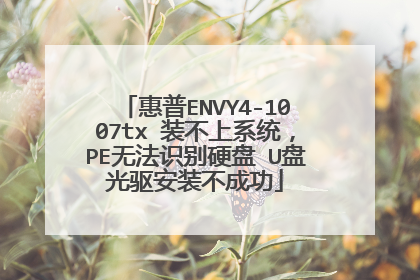 惠普ENVY4-1007tx 装不上系统，PE无法识别硬盘 U盘光驱安装不成功