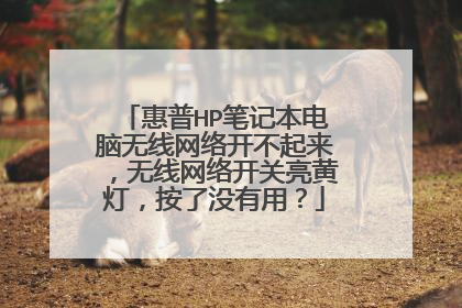 惠普HP笔记本电脑无线网络开不起来,无线网络开关亮黄灯,按了没有用?
