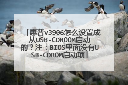 惠普v3906怎么设置成从USB-CDROOM启动的？注：BIOS里面没有USB-CDROM启动项